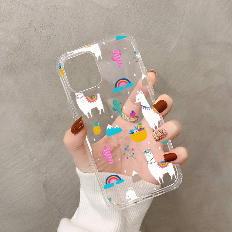 

Kawaii милый лама альпака животные мультфильм красочный чехол для телефона для iphone 13 11 12 pro XS MAX 8 7 6 6S Plus X 5S SE 2020 XR чехол 13 Pro Max