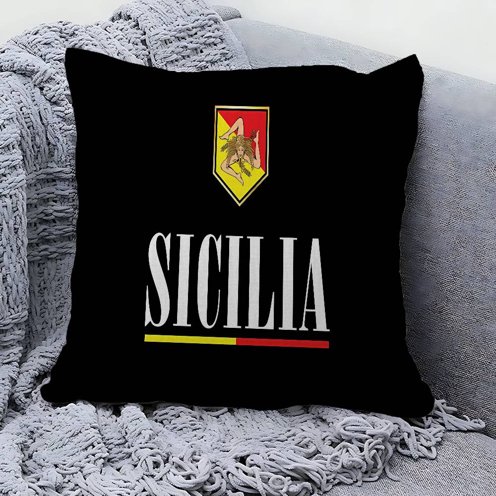 S-Sicilian Flag Pillow Cover Design cushion Cover decor Holiday Decorati