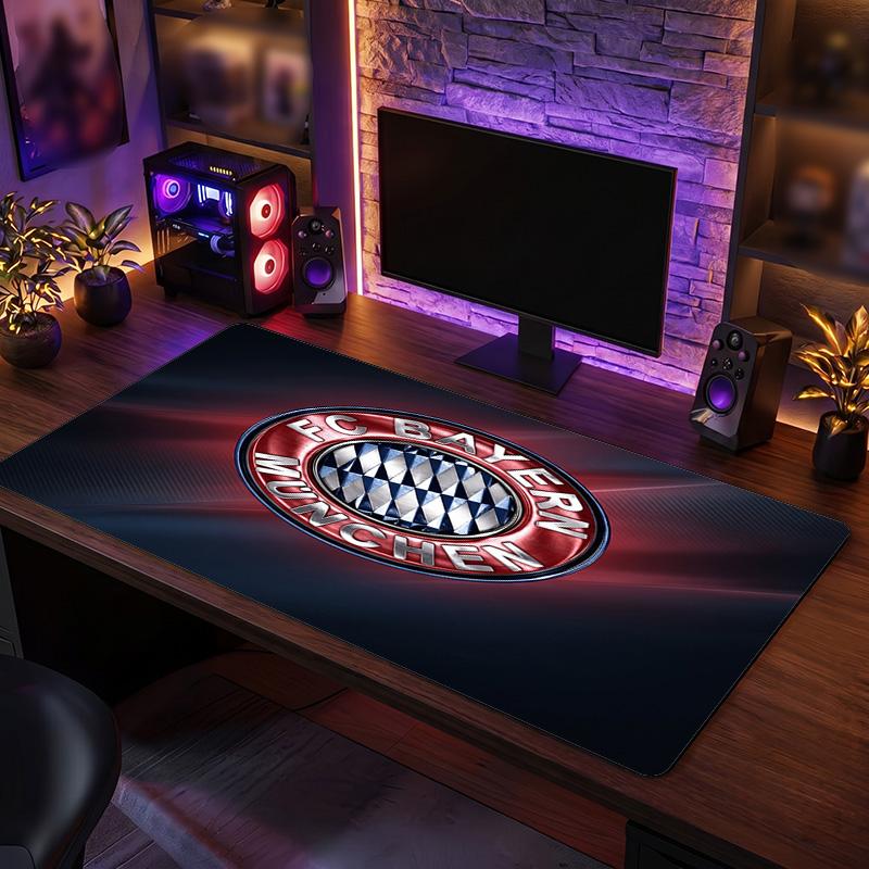 Tappetino per Mouse con Motivo a Tema Bayern Monaco, Design con Logo Calcio Tappetino da Scrivania XXL per Gaming Mouse Pad Antiscivolo per Computer