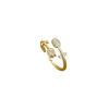 Real Gold Rose Full Diamond Ring Opening Adjustable Simple Jewelry Japanese Ring Couple Ring