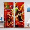 Koi Fish Ink Painting Goldfish Sheer Voile Curtains Window Treatment Chiffon Tulle Curtain for Kitchen Living Room Bedroom Drape