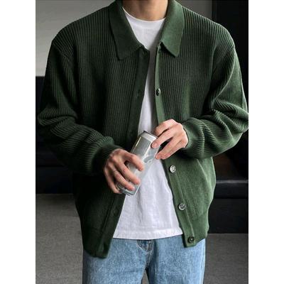 Early Autumn New Style Fashionable Lapel Knit Cardigan Korean Style Menswear Trendy Casual Versatile High End Sweater Coat