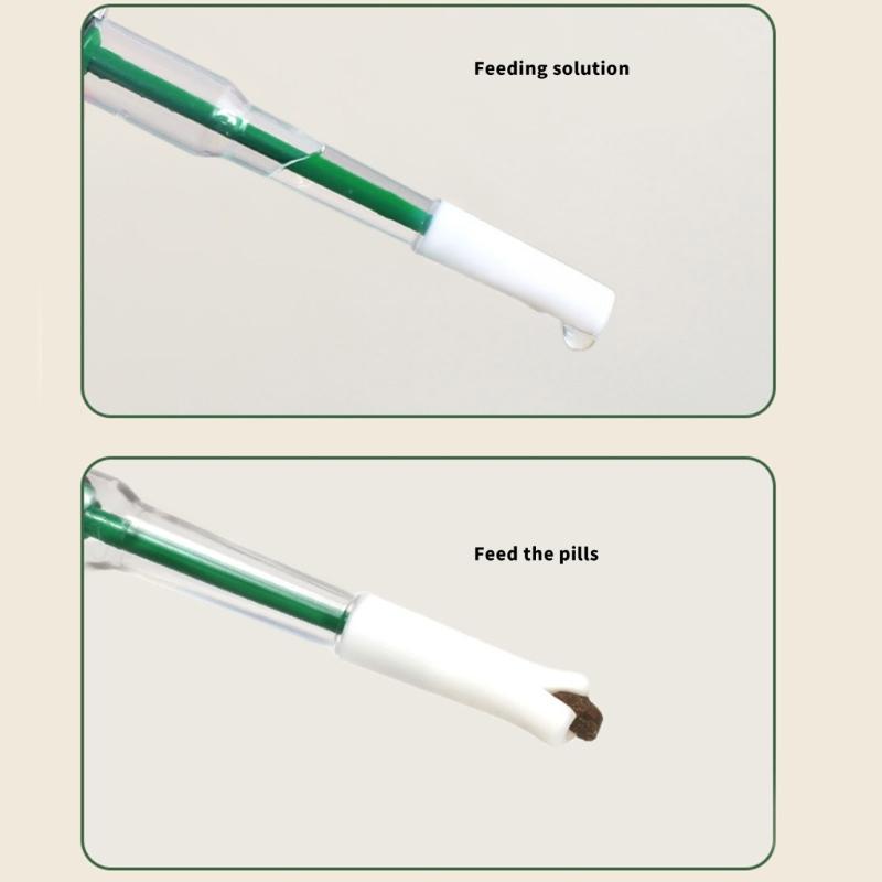 2 Piece Portable Pet Medication Device Soft Silicone Feeder Accurate Dosing System For Travel Friendly Use