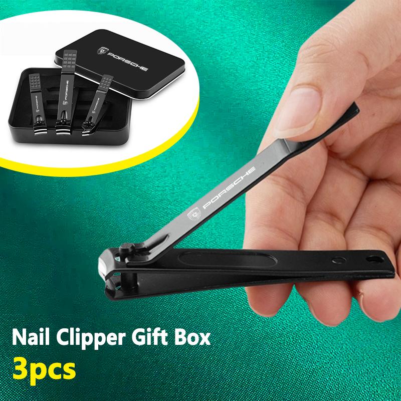 4Pcs Portable Manicure Sets Pedicure Kits Nail Clipper For Porsche Macan 911 Taycan Panamera Cayman Cayenne Boxster Accessories