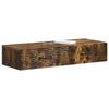 Wall Mounted Side Table Smoked Oak Wood Based Material