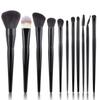 HMU Originalfabrik Elegantes Hochwertiges Kosmetikpinsel Set Professioneller Holzgriff Schwarze Make-up Pinsel Set Mit Tasche