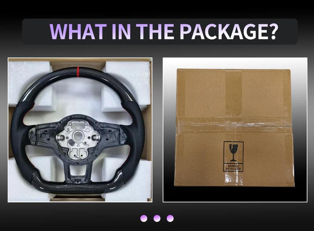 Kohlefaser Lenkrad Leder Sport Für Volkswagen Tiguan Golf 7 7.5 GTI GTE 2013-2019 Persönlich Angepasstes Autozubehör