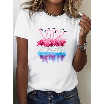 T-shirt à manches courtes, Coupe ample, T-shirt d'été décontracté à col rond
