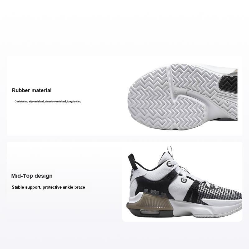 Кроссовки детские Nike LeBron Witness 7 GS белые черные металлик-серебристый DQ8650-100 37.5