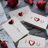 3/1Pcs DIY Leather Love 3D Valentine's Day Card,Wedding Greeting Cards, Anniversaries,Expression of Love