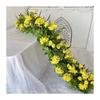 200cm champagne Atficial Flower Row Runner Elegant Center Stage Background for Wedding Party Home Decoration