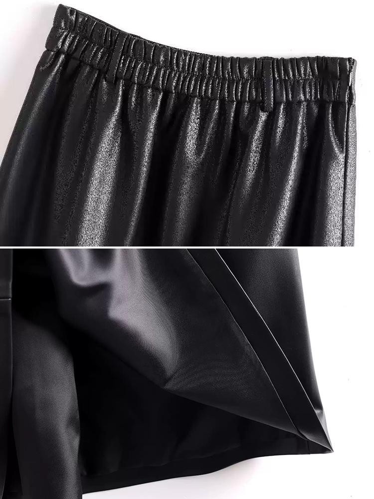 Women's Haining Lambskin A-Line Midi Skirt - High-Waisted, Slim Fit with Large Hem, Elegant Design
