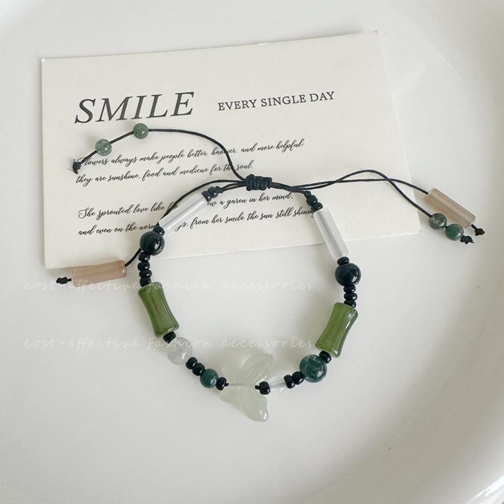 Bamboo Beads Braided Rope Bracelet Vintage Bamboo Beaded Bracelet Fashion Antique Bracelet
