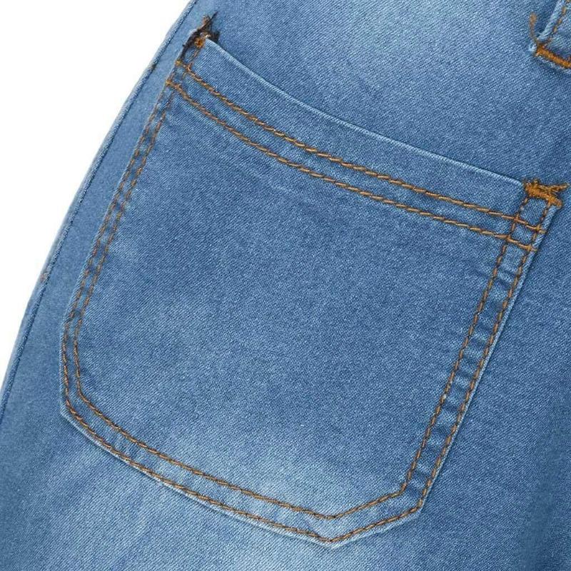 Damen Neue Gerippte Schlagjeans High Stretch Jeans
