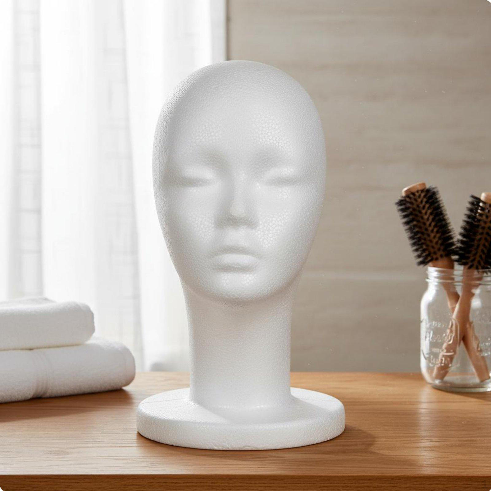 Foam Mannequin Head PinFriendly Hairpiece Stand Lightweight Holder for Hair 2-pdq6e