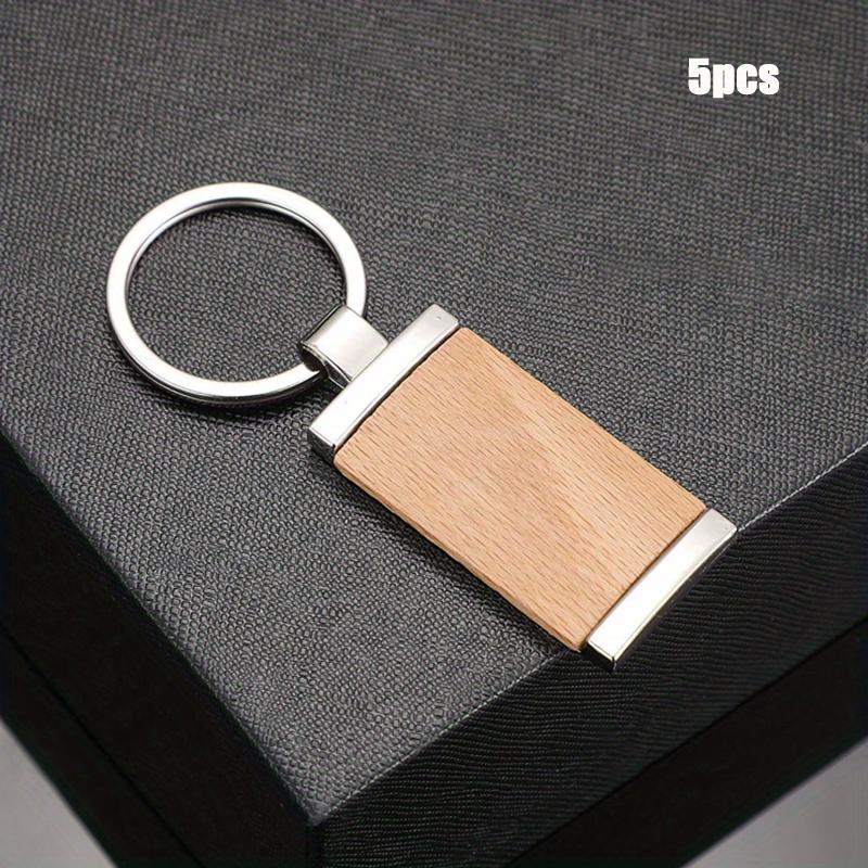 

5 шт. пустой деревянный брелок с металлической этикеткой, сделай сам логотип деревянный брелок с лазерной гравировкой