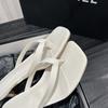 Schaffellversion~ Leder Kätzchen und Flip-Flops Damenmode Kneif-Hochheelslipper Dünnabsatz Französische Sandalen