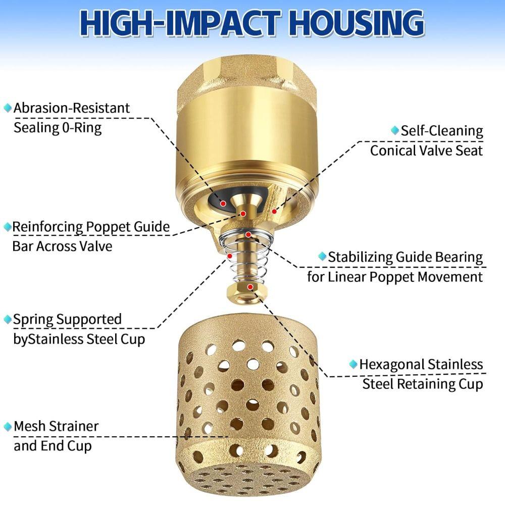 Brass Body Check Valve Hollow Perforated Water Strainer Foot Valve  Water Suction System
