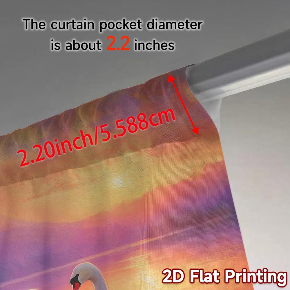 2pcs   2D FLAT PRINTING Curtains (Without Rod) SwanHarmony Popular Curtains Digital Printed Durable 100% Polyester Fabric