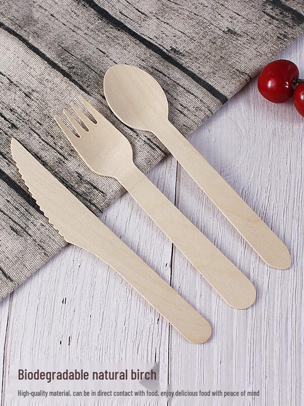 ZISIZ Wood-Look Disposable Paper Spoon