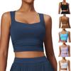 Lange Sport-BHs für Damen Quadratischer Ausschnitt Trainings-Tanktops mit integriertem BH Yoga Gepolsterte Crop Tops Yoga-Kleidung Geschenke