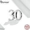 Bamoer Real 925 Sterling Silver Oxidized Silver Simple Numbers Thirty  Beads Protect Metal Charm Fit Original Silver Bracelet