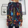Women V Neck Plus Size Long Sleeve Blouse Soft Loose Tops For Daily Leisure Outfits
