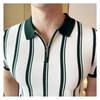 Men S Striped Short Sleeve Polo Shirt Business Casual Summer