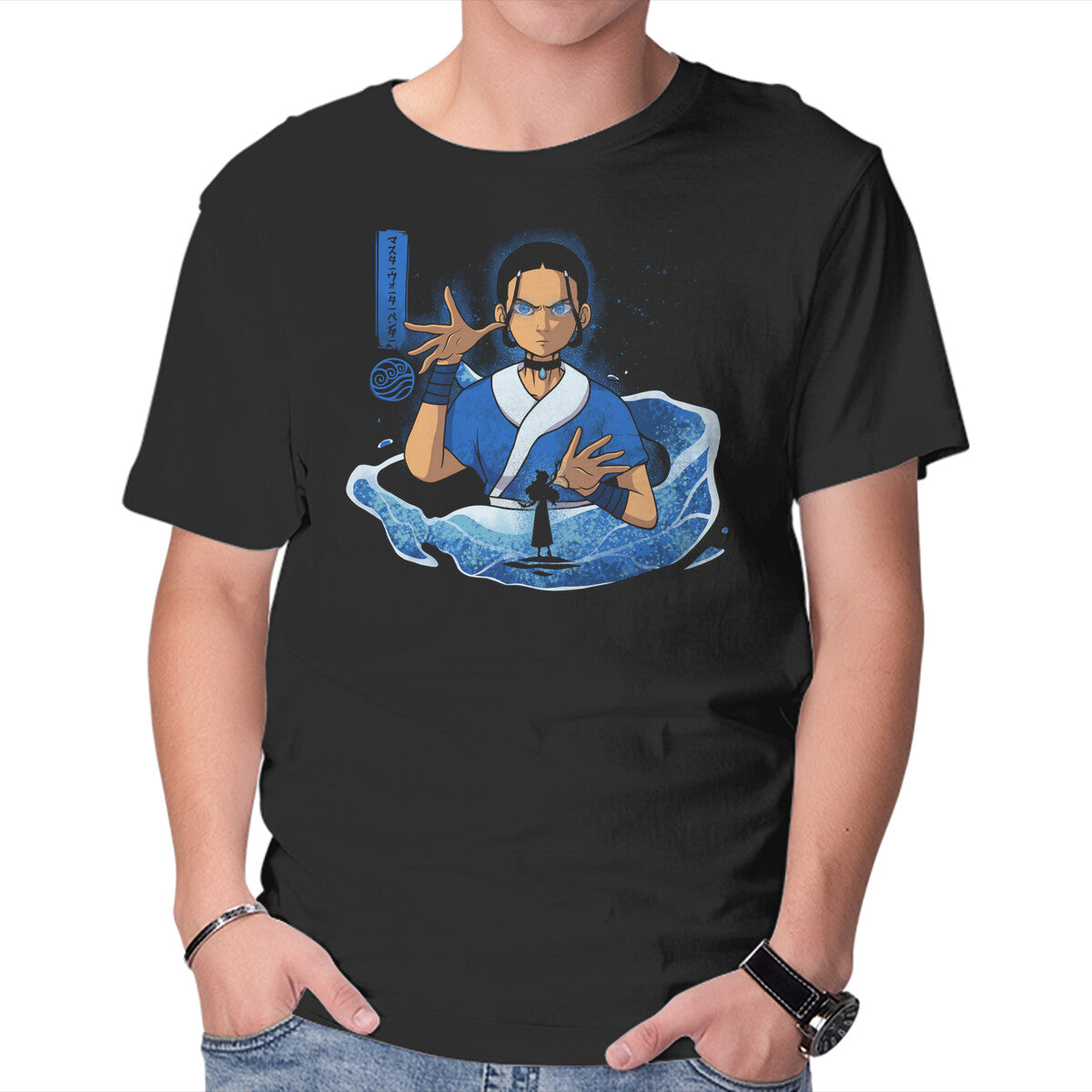Unisex Crew Neck T-Shirt The Master Waterbender Graphic Short Sleeve Casual Tee XXL
