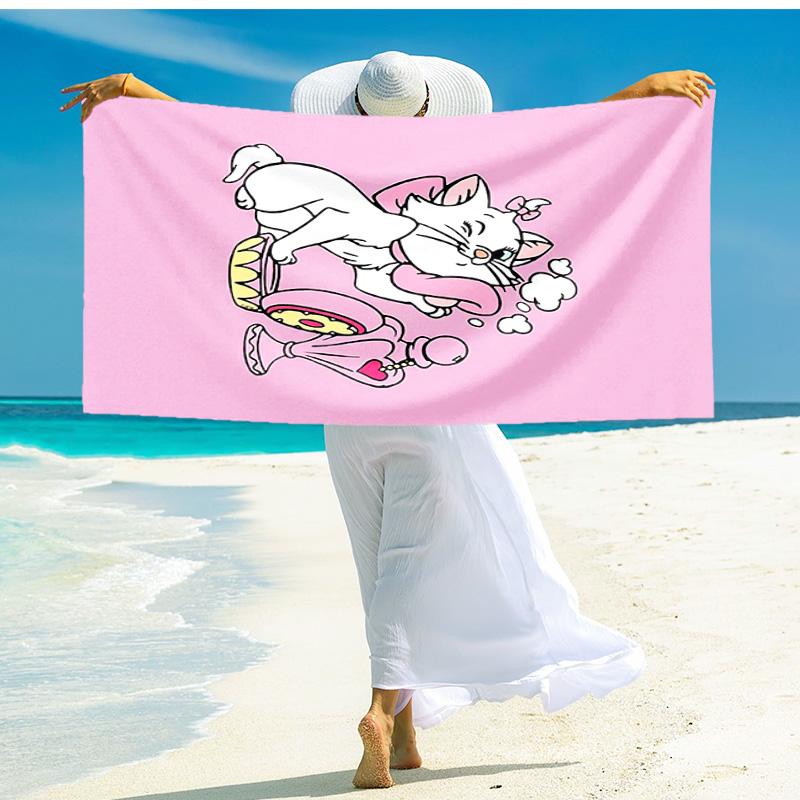 1pc Marie Cute Kitten beach towel,quick drying absorbent beach towel,outdoor sports swimming beach towel,Soft and comfortable Y72855
