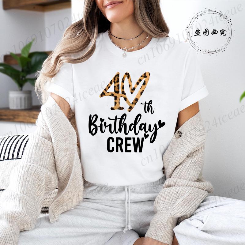 Unisex'S Casual T-Shirts It's My 40th Birthday Leopard Print T-Shirt Short Sleeve Top Casual Wear Birthday Party Graphic Tee Tops