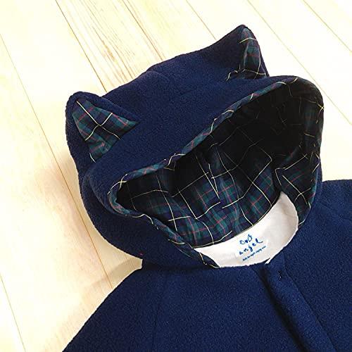 Angel Baby Fleece Cape, Anti-Static, Made in Japan, Newborn, Cold Protection, 50-80cm, T4912 (Navy)