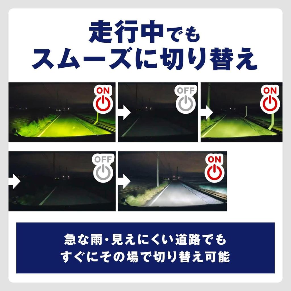 Fog Lamp Unit Type Lime and Clear Vehicle Inspection Compliant fcl. B, 2-Color Switching, Yellow, Yellow, White, H8, H11, H16, Lens, Aftermarket,