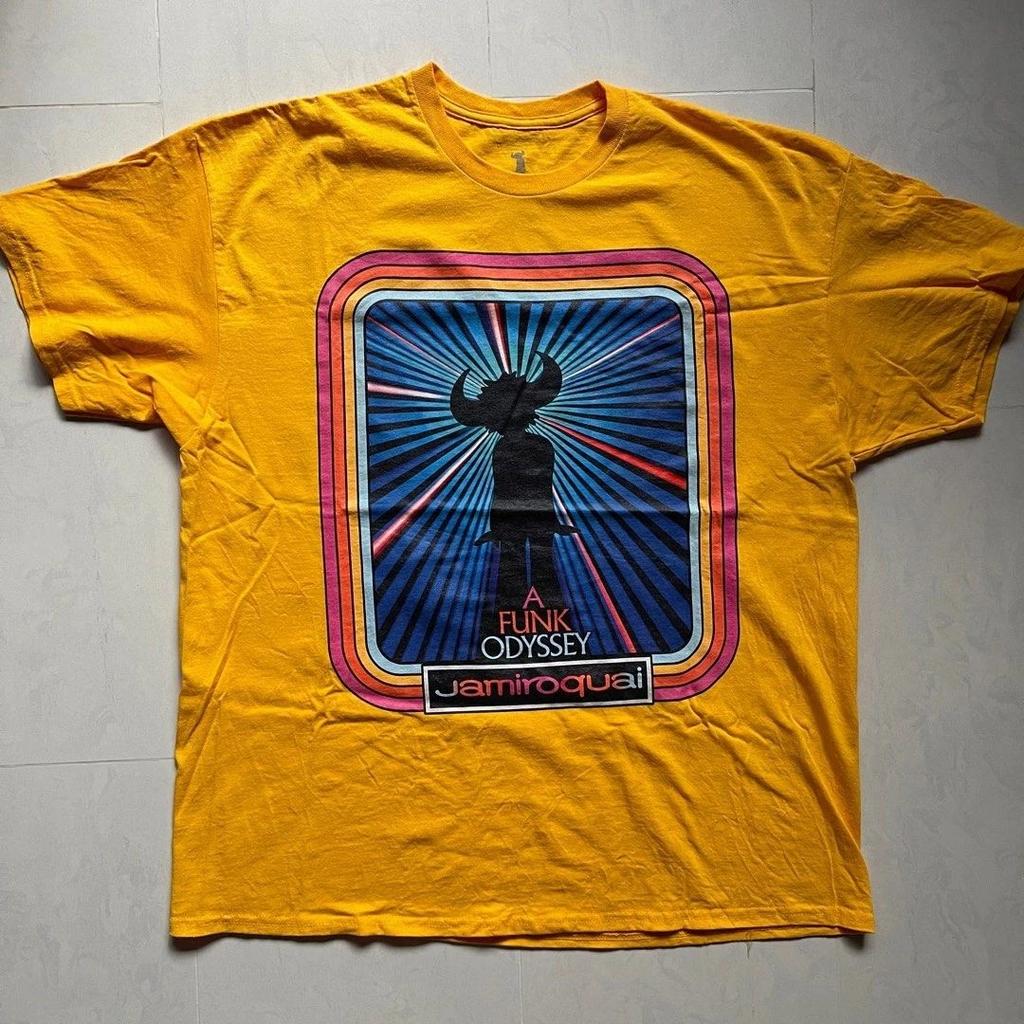 Jamiroquai Band Graphic REPRINT T-shirt Vintage High Street Sports T Shirts Rock Y2k Top Vintage Print Cotton Casual Tee Unisex