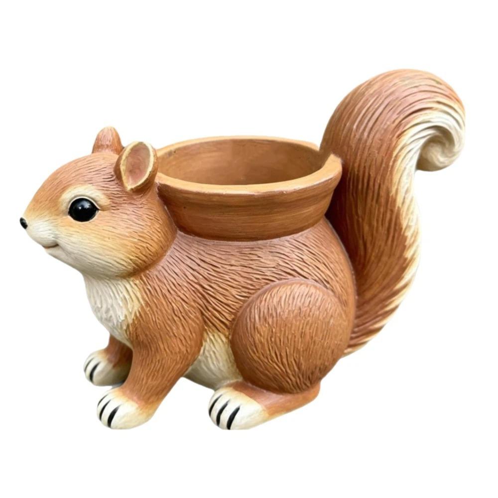 Resin Animal Flowerpot Cute Succulents Plant Pots Squirrel Succulent Flowerpot Office Desktop коричневый