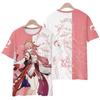 2026 Summer New Fashion Source Impact 3D Printed T-shirt Anime Game Yae Miko Street Men's and Women's Casual Oversized T-shirt Y