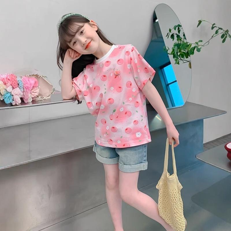 Girls Cooling Short Sleeve T Shirt Summer Thin Casual Top Kids Breathable Tee