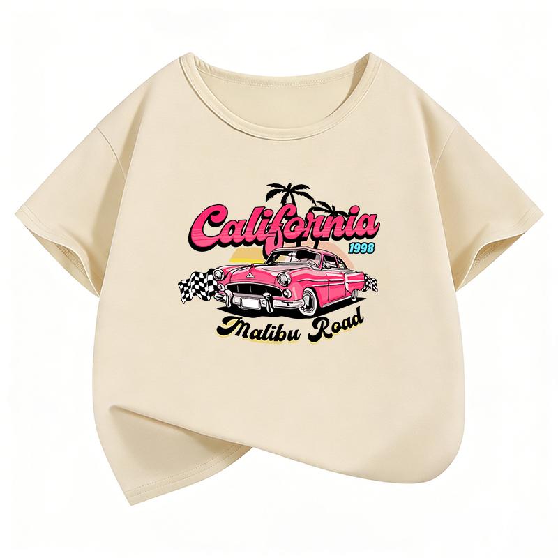 Vintage Car TShirt Printed T Shirt Girls Summer Funny Short Sleeve Tops TShirts Cute Boys Kids Clothing
