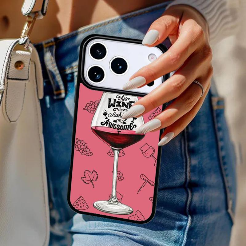 

Cool Alcohol Alcoholic Wine Glass Phone Case For iPhone 17 Air 14 15 13 12 Max Cover For Apple 15 16 16e 11 Pro Max Plus Coque iPhone 15pro max