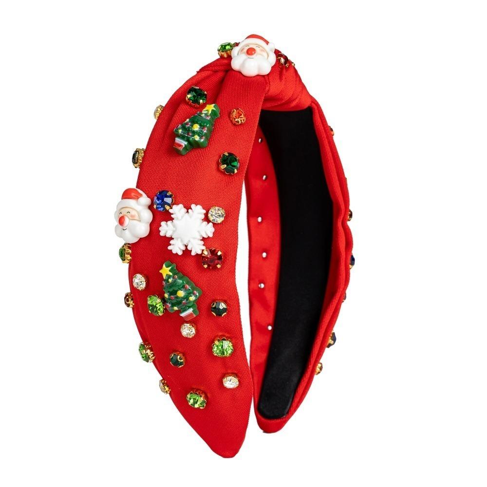 Snowflake Snowman Creative Hair Hoop Bow Santa Claus Doll Headwear Soft Christmas Hairband  Girls