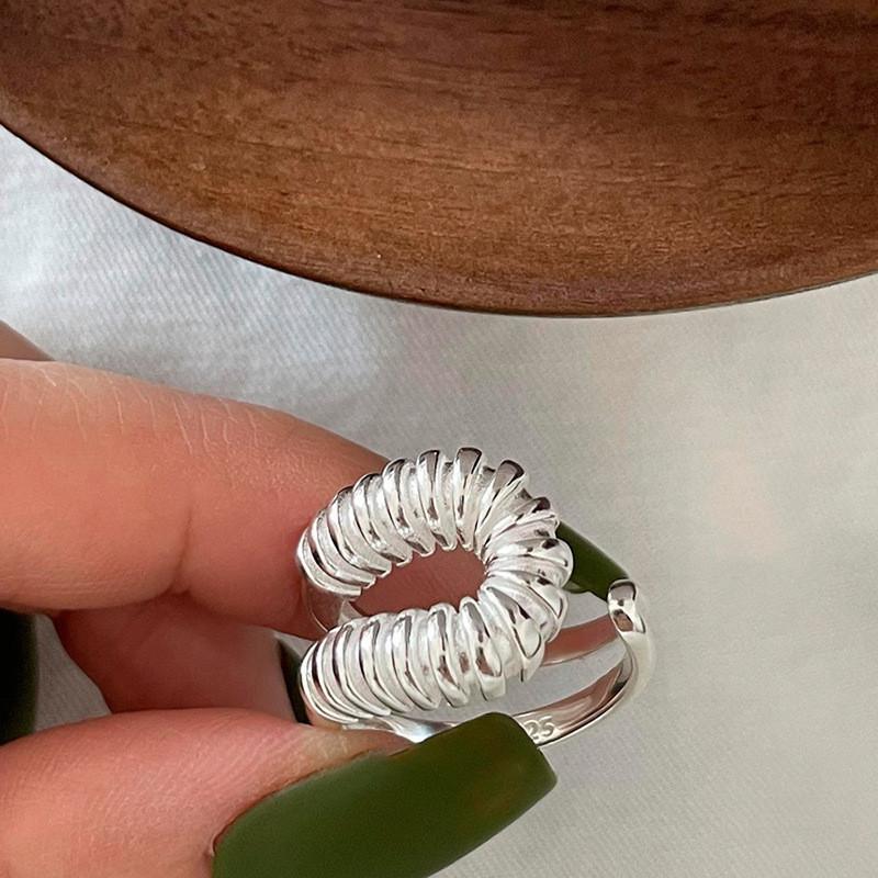 Style Minimalist Korean Geometric Copper Ring Adjustable Size Fashion Accessory Women For