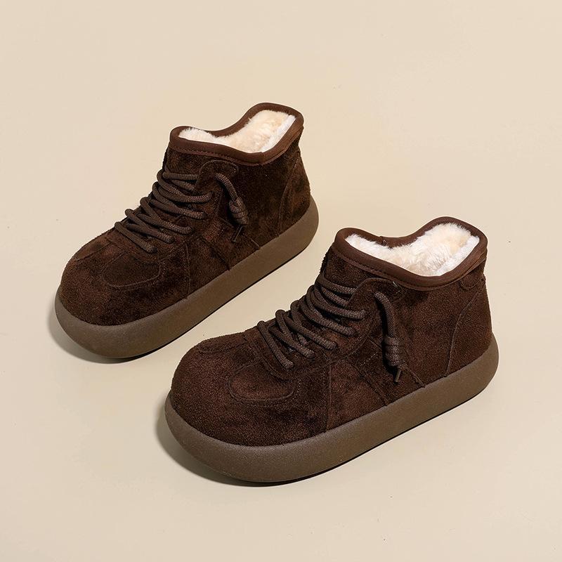 Women's cold-proof warm padded snow boots thick sole heightened non-slip wear-resistant outdoor leisure training running sports short cotton boots