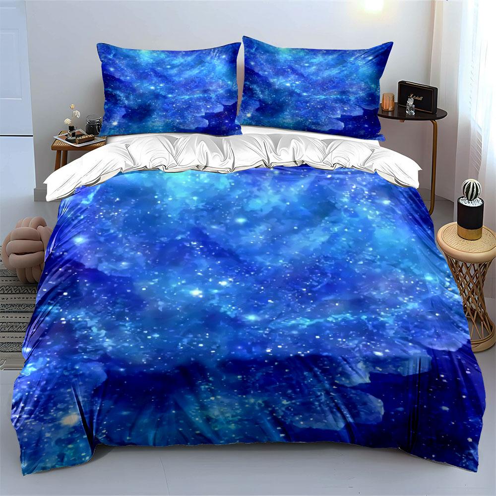Galaxy Blue Bedding Set Bedding Duvet Cover Set Duvet Cover Pillowcases (1 * Duvet Cover 2 * Pillowcases, without duvet insert)
