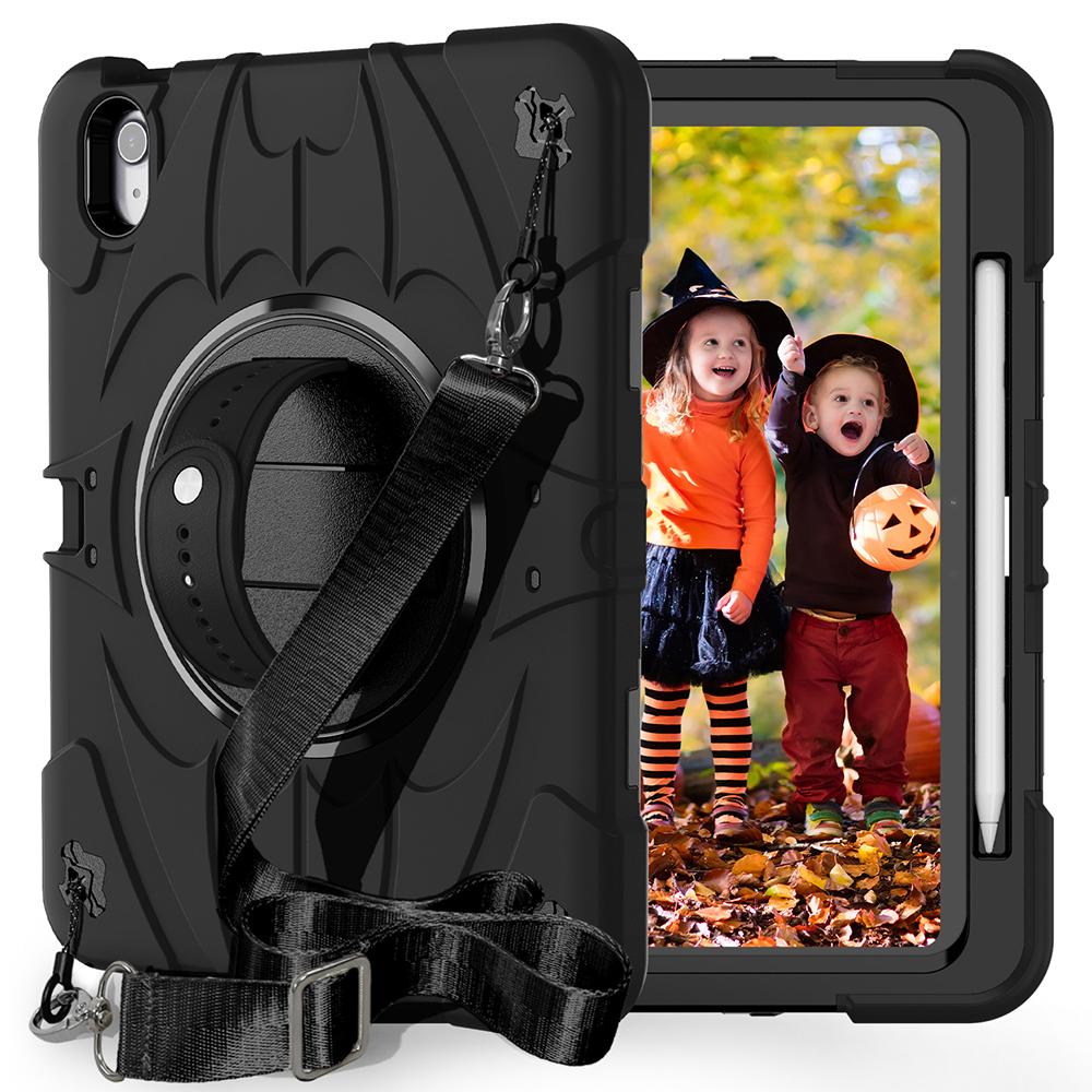 

For iPad Air 11 (2025)/(2024)/iPad Air (2022)/(2020) Case Kickstand Pen Slot Silicone + PC Cover with Strap B