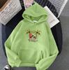 Women's Black Hooded Hoodie for Autumn Winter Plush Oversized Pattern Print Long Sleeve Pullover Sweatshirt