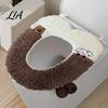 Zippered Bathroom Seat Pad Soft Plush Toilet Cover, Cartoon Warmer with Zipper Closure, Thickened Non Slip Lid Cover Cushion for Winter, Washable