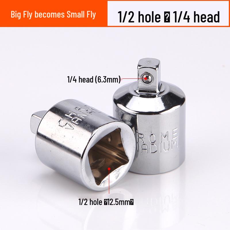 Multi-Drive Socket Adapter for Ratchet Wrench: 1/2" To 3/8" To 1/4