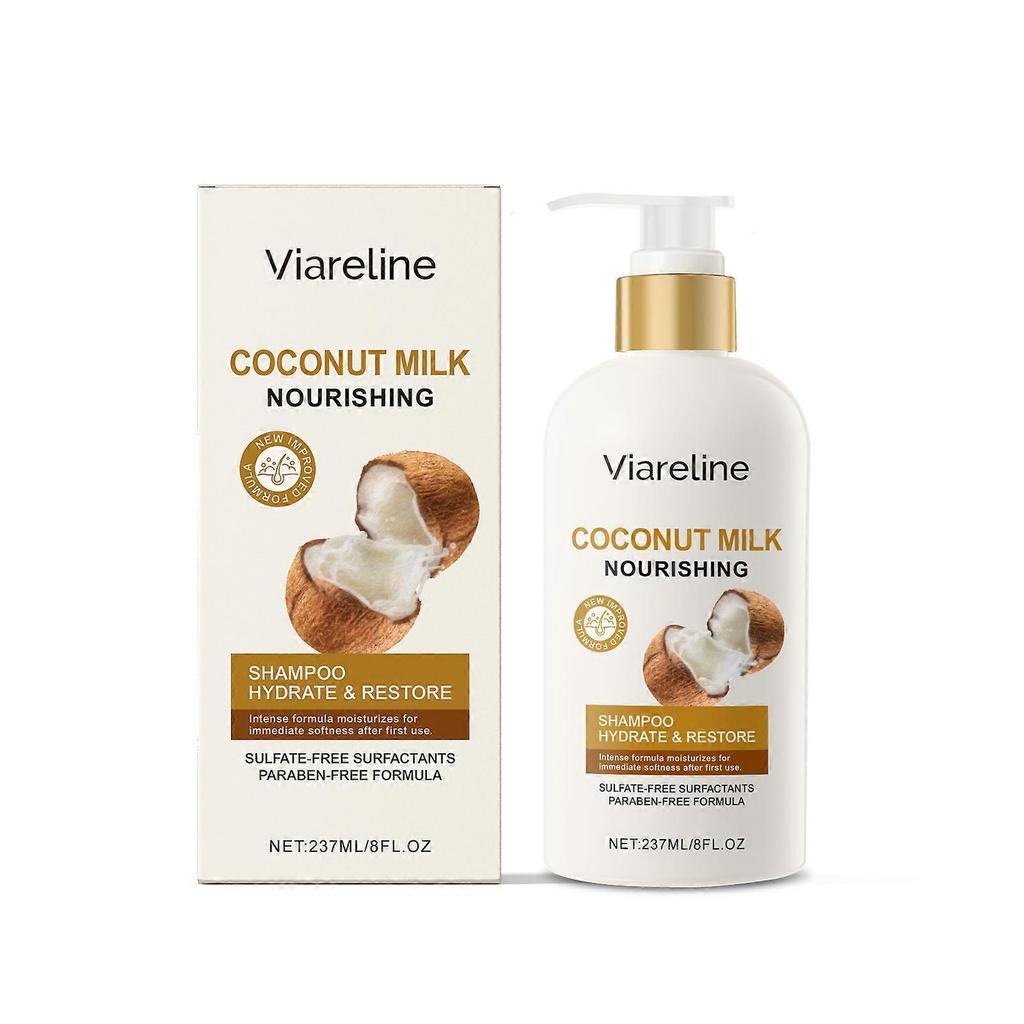 Limited time!!Viareline Coconut Milk Shampoo Gentle Cleansing For Scalp, Moisturizing, Smooth And Shiny Hair