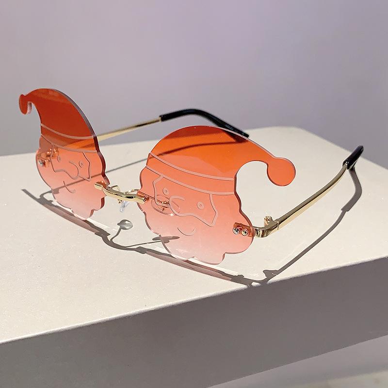 Luxury Designer Santa Claus Sunglasses Vintage Fashion Rimless Party Shades For Women Men Christmas Cute Sun Glasses