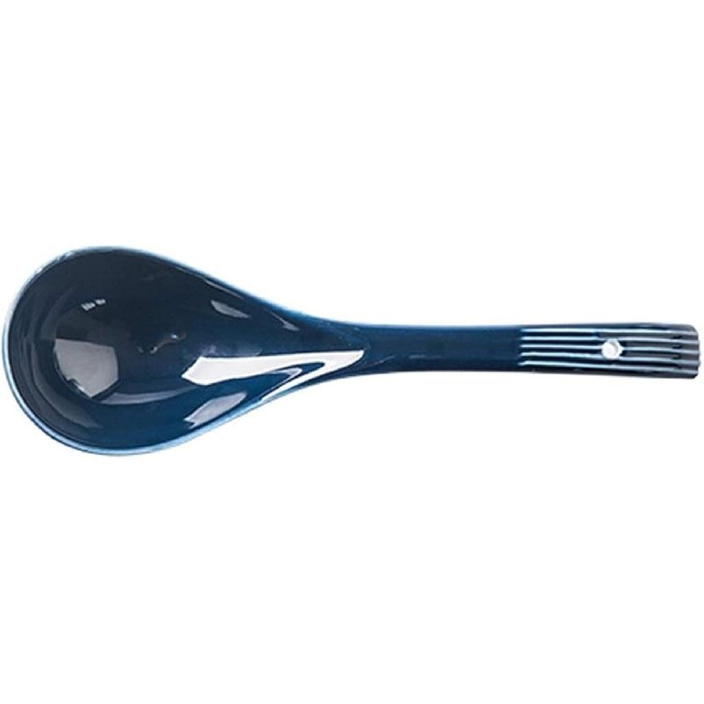 Scoop 9.3 Inch Ceramic Household Spoon Long Handle Spoon Porridge Spoon Simple Nordic Style Dishwasher Safe Soup Spoon (C)